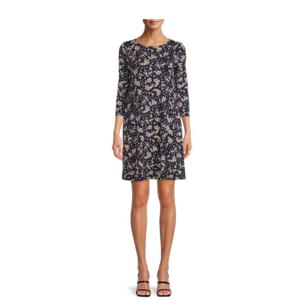 New With tags blue floral tunic dress with pockets